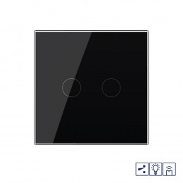 Двухклавишный проходной/перекрестный сенсорный диммер Livolo с функцией радиоуправления, 1 пост, цвет черный