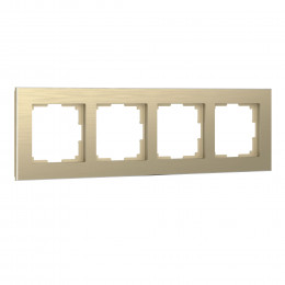 Рамка из металла на 4 поста Аluminium шампань алюминий