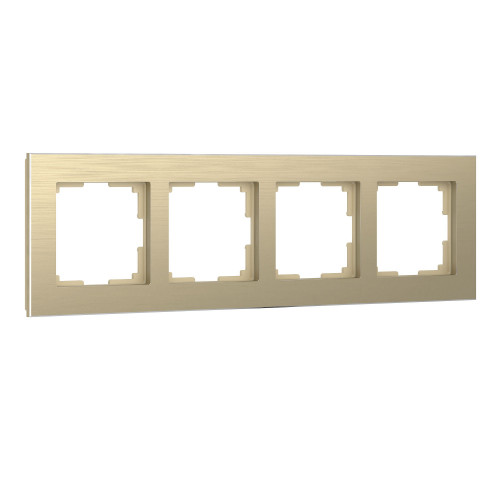 Купить Рамка из металла на 4 поста Аluminium шампань алюминий в rum24.ru