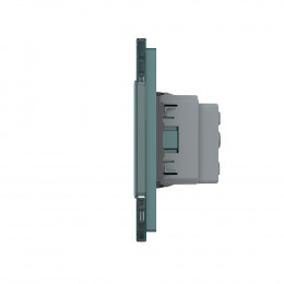 Розетка электрическая 16A Livolo, 5 постов, цвет зеленый