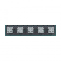 Розетка электрическая 16A Livolo, 5 постов, цвет зеленый