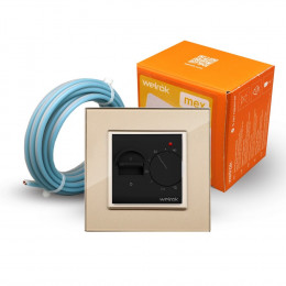 Терморегулятор Welrok MEX для рамки LIVOLO с механическим управлением, датчик пола 3 м, цвет черный с золотой рамкой