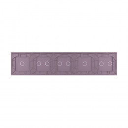 Панель для пяти сенсорных выключателей Livolo, 8 клавиш (2+1+2+2+1), цвет розовый, стекло