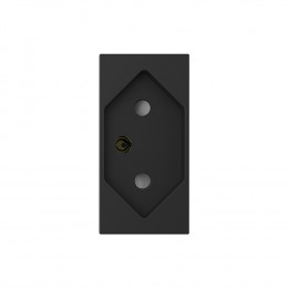 Розетка электрическая 1/2 с заземлением 13A Livolo, цвет черный (механизм)