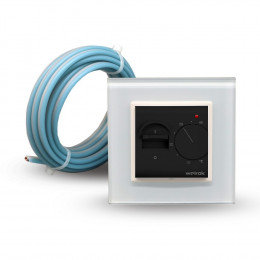 Терморегулятор Welrok MEX для рамки LIVOLO с механическим управлением, датчик пола 3 м, цвет черный с белой рамкой