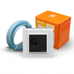 Терморегулятор Welrok MEX для рамки LIVOLO с механическим управлением, датчик пола 3 м, цвет черный с белой рамкой