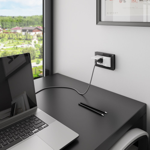 Купить Рамка из стекла для двойной розетки Favorit черный в rum24.ru фото: 3