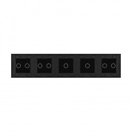 Панель для пяти сенсорных выключателей Livolo, 8 клавиш (2+1+1+2+2), цвет черный, стекло