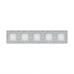 Панель для пяти сенсорных выключателей Livolo, 6 клавиш (1+1+1+2+1), цвет белый, стекло