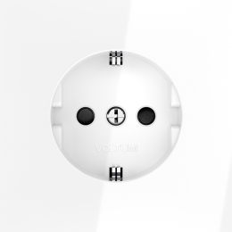 Розетка встраиваемая VOLTUM S70 с заземлением и защитными шторками, (белый глянцевый) VLS040201