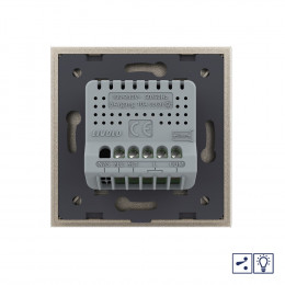 Двухклавишный проходной/перекрестный сенсорный диммер Livolo, 1 пост, цвет шампань