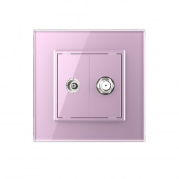 Розетка телевизионная и спутниковая SAT Livolo, 1 пост, цвет розовый