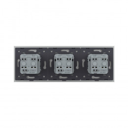 Розетка электрическая тройная 220В LIVOLO серая VL-C7C3EU-15