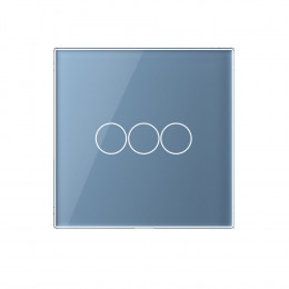 Трехклавишный сенсорный выключатель Livolotouch EU стандарт, 1 пост, цвет синий