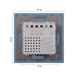 Трехклавишный сенсорный выключатель Livolotouch EU стандарт, 1 пост, цвет синий