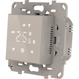 Термостат с датчиком пола, программируемый, 16 A, 45*45 мм., стекло кашемир DTEF45С