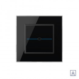 Одноклавишный сенсорный выключатель Livolo Quadro с функцией радиоуправления, 1 пост, цвет черный