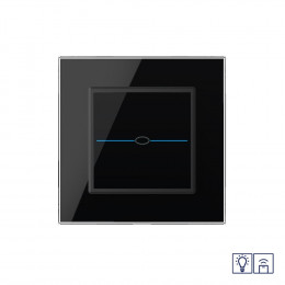 Одноклавишный сенсорный диммер Livolo Quadro с функцией радиоуправления, 1 пост, цвет черный