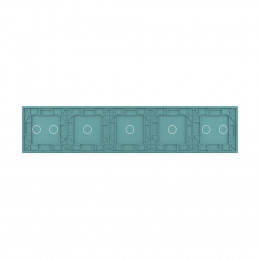 Панель для пяти сенсорных выключателей Livolo, 7 клавиш (2+1+1+1+2), цвет зеленый, стекло