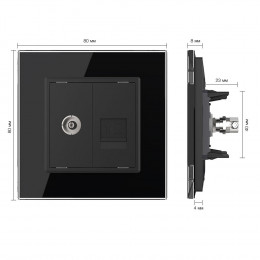 Розетка ТВ-Компьютер LIVOLO черная VL-C791VC-12