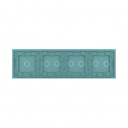 Панель для четырех сенсорных выключателей Livolo, 7 клавиш (2+2+2+1), цвет зеленый, стекло