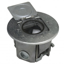 Лючок 2 мод. (1 мод. 45х45 мм.), круглый, оцинкованная сталь, IP44, (с уст. набором) DFB2ZNFA