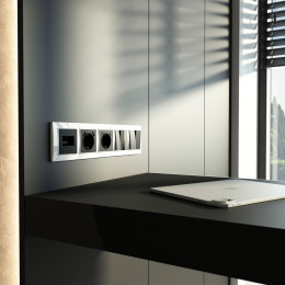 Рамка из поликарбоната на 5 постов Snabb Basic белый