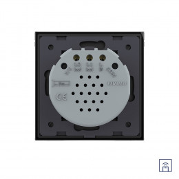 Двухклавишный сенсорный выключатель Livolo Quadro с функцией радиоуправления, 1 пост, цвет черный