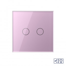 Двухклавишный проходной/перекрестный сенсорный диммер Livolo, 1 пост, цвет розовый