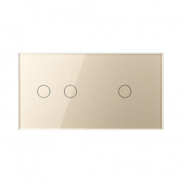 Сенсорный выключатель Livolo 3 клавиши (2-1), 2 поста, цвет шампань