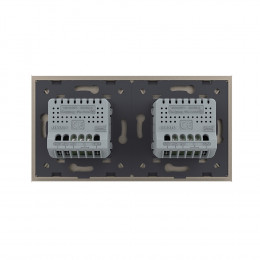 Сенсорный выключатель Livolo 3 клавиши (2-1), 2 поста, цвет шампань