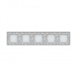 Панель для пяти сенсорных выключателей Livolo, 8 клавиш (2+2+2+1+1), цвет белый, стекло