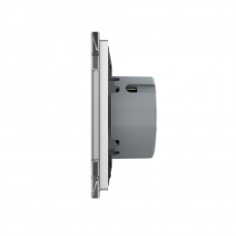 Сенсорный выключатель Livolo Quadro 2 клавиши 1 пост Серый VL-Q702-15