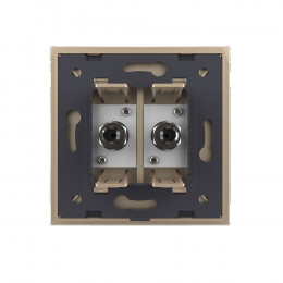 Спутниковая SAT-розетка двойная LIVOLO золотая VL-C792ST-13