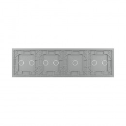 Панель для четырех сенсорных выключателей Livolo, 7 клавиш (2+1+2+2), цвет серый, стекло