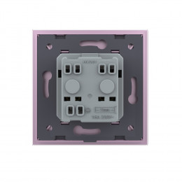 Розетка электрическая 16A Livolo, 1 пост, цвет розовый