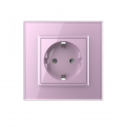 Розетка электрическая 16A Livolo, 1 пост, цвет розовый