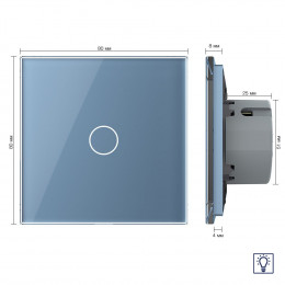 Одноклавишный сенсорный диммер Livolo, 1 пост, цвет синий