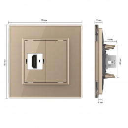 Розетка HDMI LIVOLO золотая VL-C791HD-13