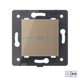 Одноклавишная импульсная сенсорная кнопка Livolo Quadro сухой контакт, цвет золотой (механизм)