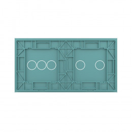 Панель для двух сенсорных выключателей Livolo, 5 клавиш (2+3), цвет зеленый, стекло