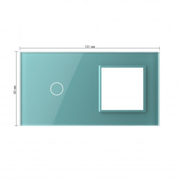 Панель для сенсорного выключателя и розетки Livolo, 1 клавиша, цвет зеленый, стекло