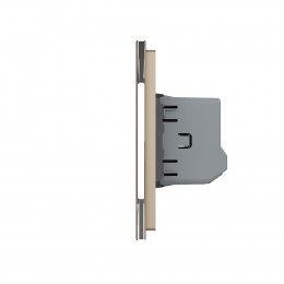 Сенсорный выключатель Livolo 3 клавиши (1+2), 2 поста Золотой VL-C701-13/VL-C702-13