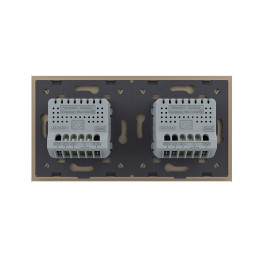 Сенсорный выключатель Livolo 3 клавиши (1+2), 2 поста Золотой VL-C701-13/VL-C702-13