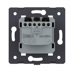 Розетка электрическая с заземлением защитными шторками 16A Livolo, зажимы, цвет черый (механизм) VL-FCTC16A-2BPS01