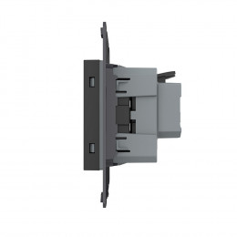 Розетка электрическая с заземлением защитными шторками 16A Livolo, зажимы, цвет черый (механизм) VL-FCTC16A-2BPS01