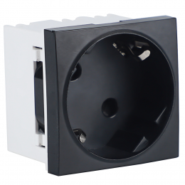 Розетка 2К+З нем.ст., 45 гр., с з/ш, черн. (45х45мм), соединительный адаптер, серия (тип) DF6 DF6DANS