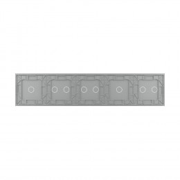 Панель для пяти сенсорных выключателей Livolo, 8 клавиш (2+1+2+2+1), цвет серый, стекло