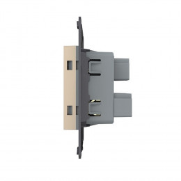 Розетка электрическая универсальная с заземлением защитными шторками 16A Livolo, цвет золотой (механизм) VL-FCT22 16A-2AP