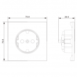 Накладка для розетки Schuko с заземлением, со шторками 16A 250 В~, глянцевый белый, серия S08 DS22003
